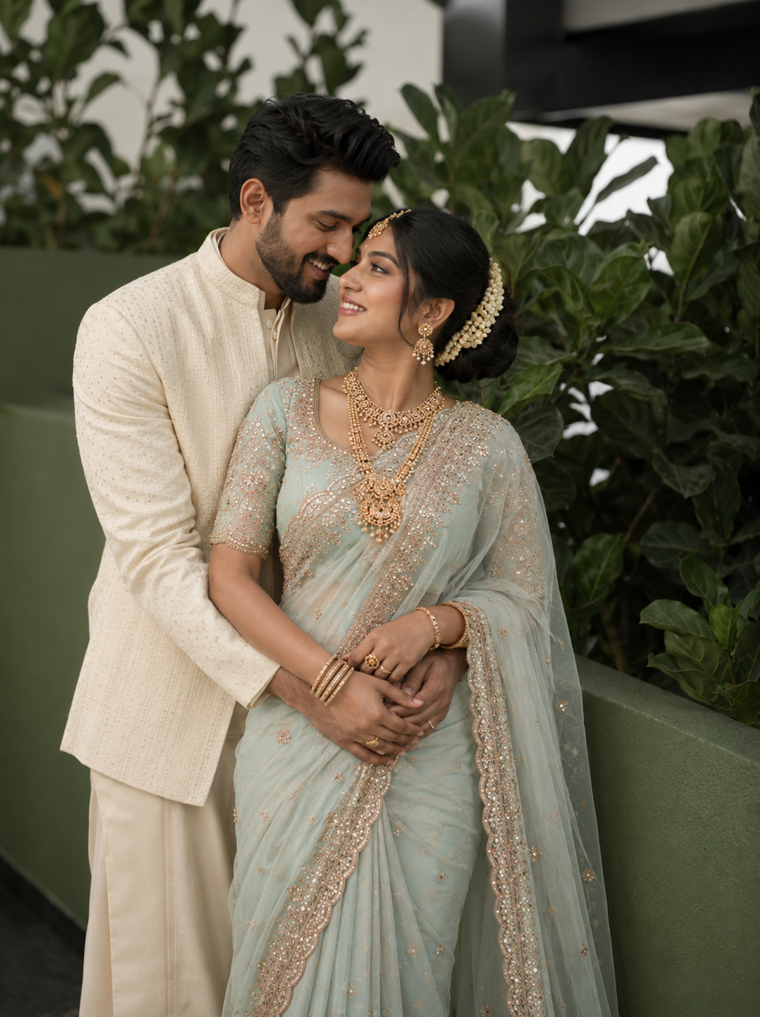 Couple in Vivid Drape wedding wear 4