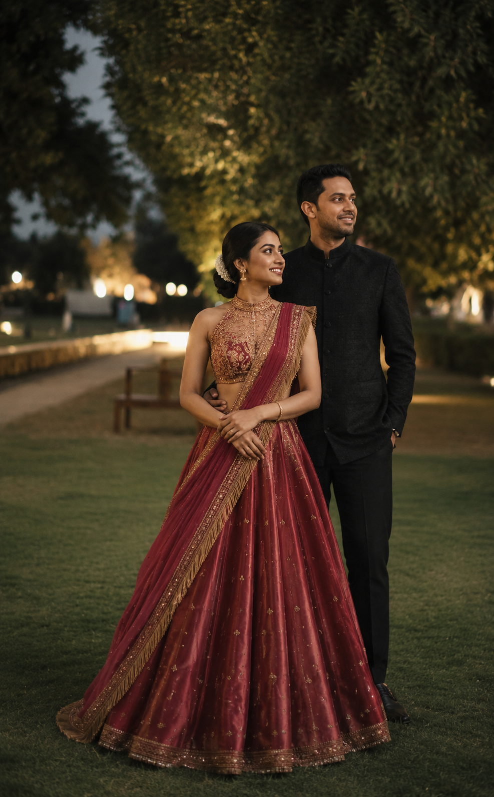 Couple in Vivid Drape wedding wear 6