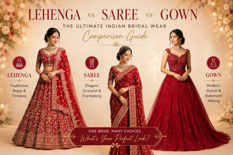 Lehenga vs Saree vs Gown: The Ultimate Indian Bridal Wear Comparison Guide