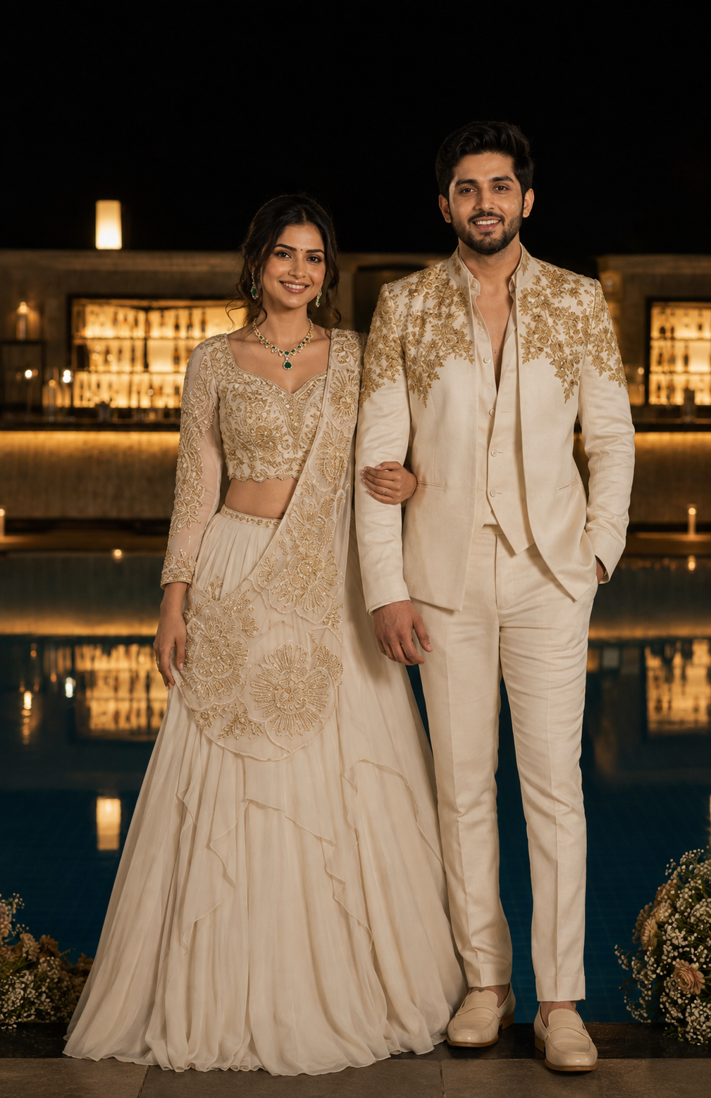 Couple in Vivid Drape wedding wear 5