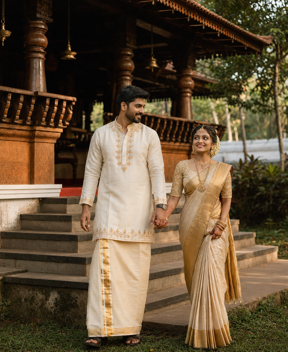 Couple in Vivid Drape wedding wear 2