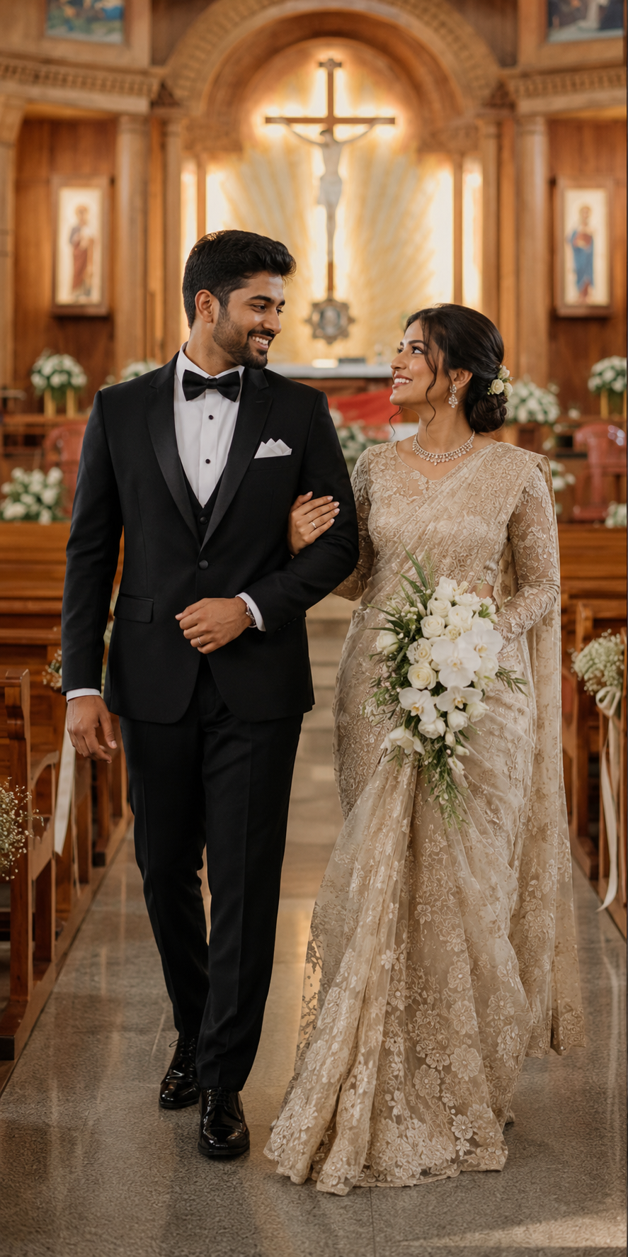 Couple in Vivid Drape wedding wear 1